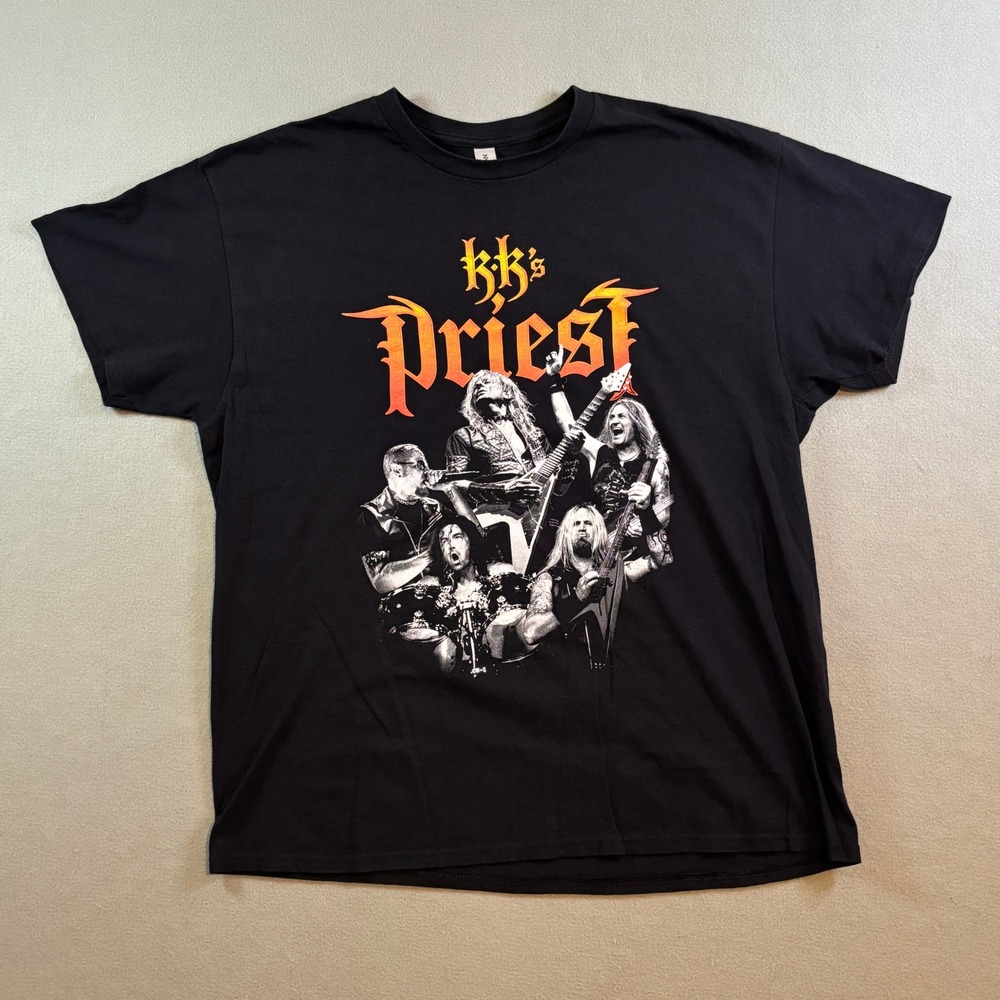 KK's Priest T-Shirt Mens XL Black Heavy Cotton Rock Heavy Metal Judas Priest